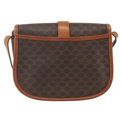 Celine Vintage Macadam Shoulder Bag Canvas and Leather, BROWN, PVC, Shoulder bag