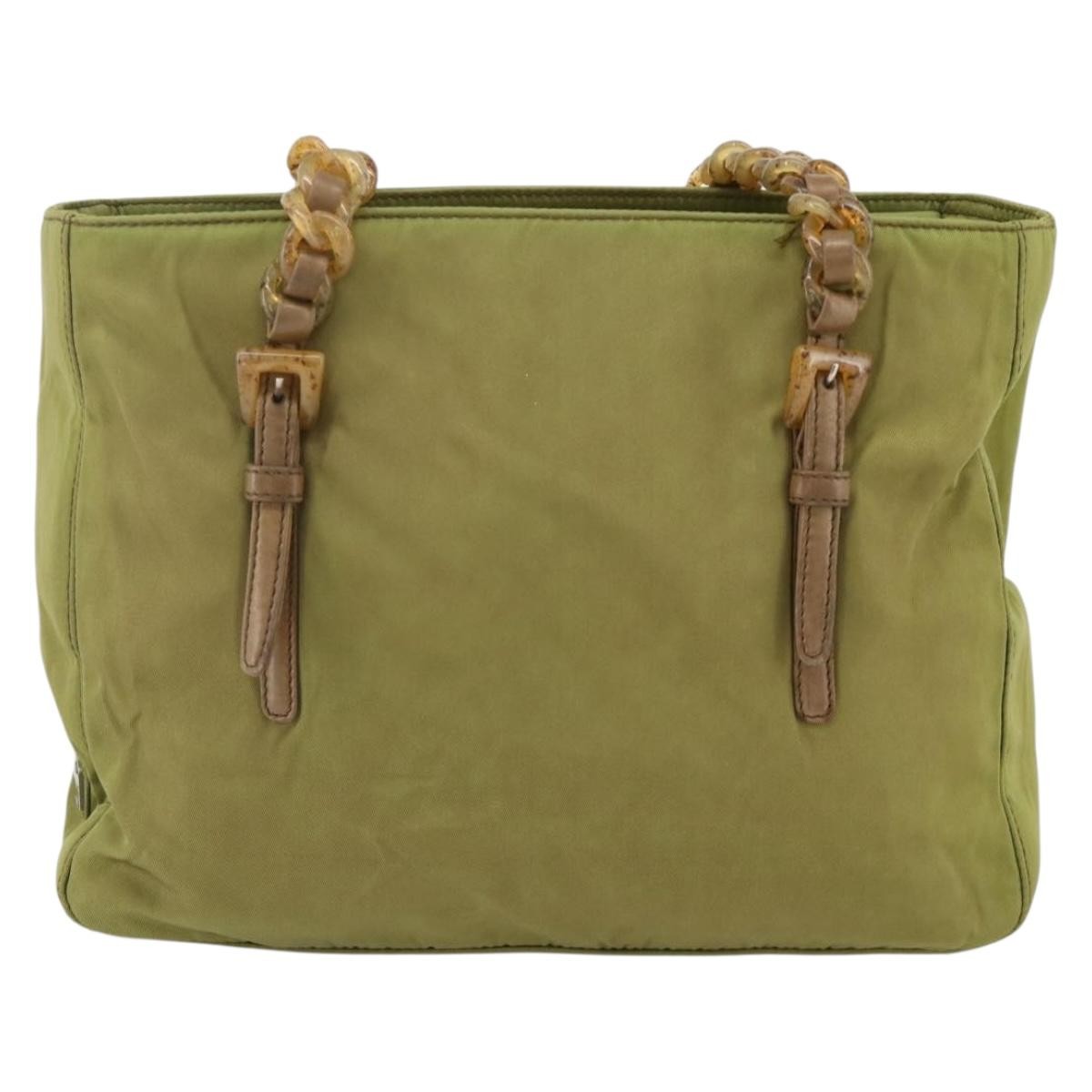 Prada Vintage Tote Tessuto, Khaki, Nylon, Tote Bag
