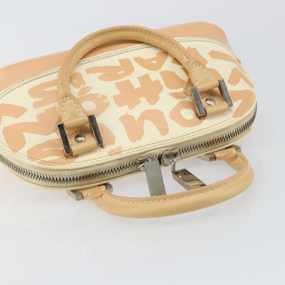 Louis Vuitton Alma Handbag Limited Edition Graffiti Leather, WHITE, CANVAS, Handbag