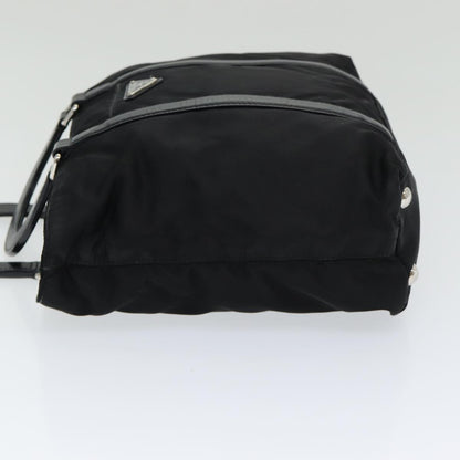 Prada Convertible Zip Tote Tessuto with Leather, BLACK, NYLON, Tote bag