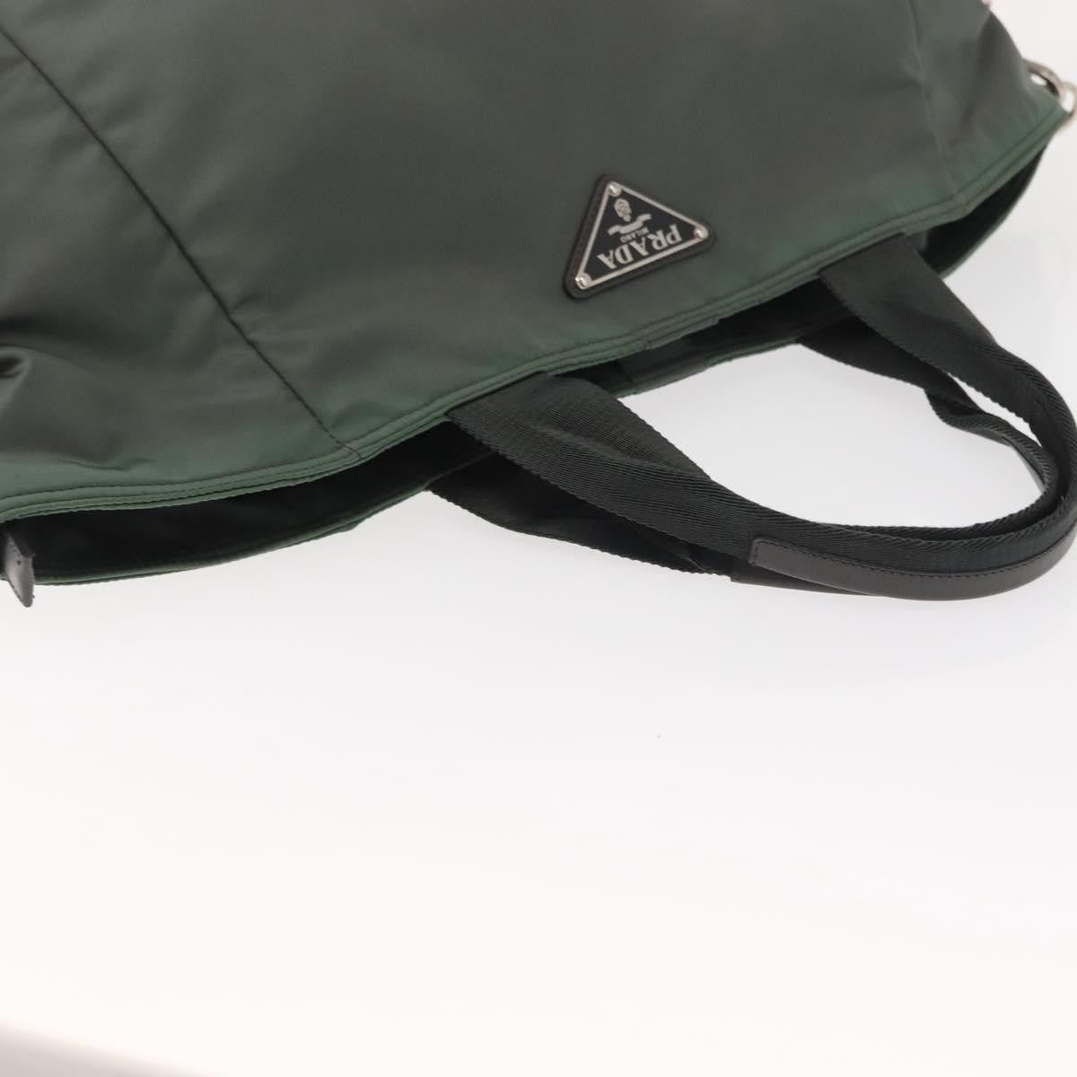 Prada Vela Convertible Tote Tessuto, Khaki, Nylon, Tote Bag