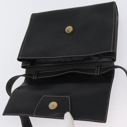 Celine Circle Logo Shoulder Bag Leather, BLACK, LEATHER, Shoulder bag