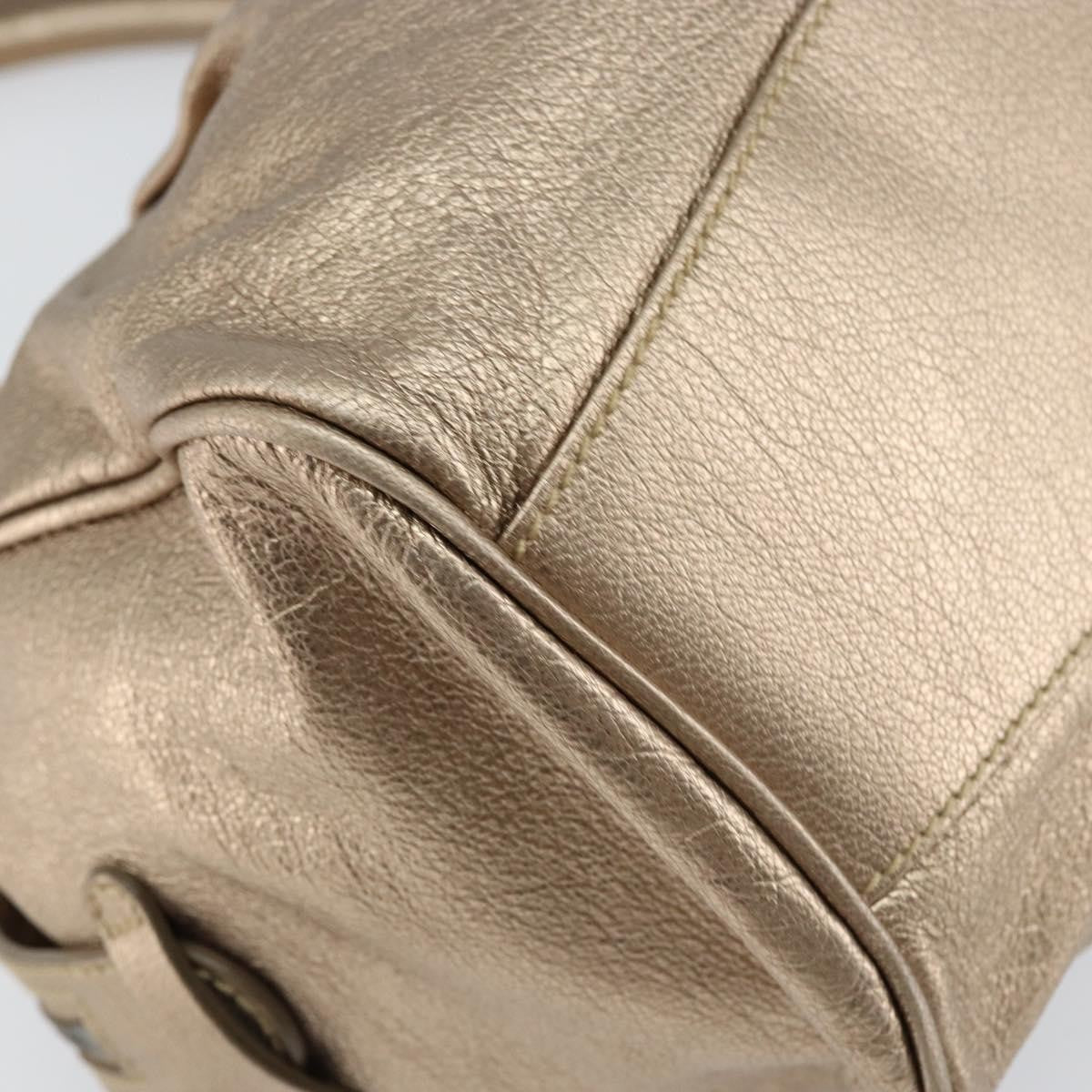 Salvatore Ferragamo Gancini Tote Leather, GOLD, LEATHER, Tote bag