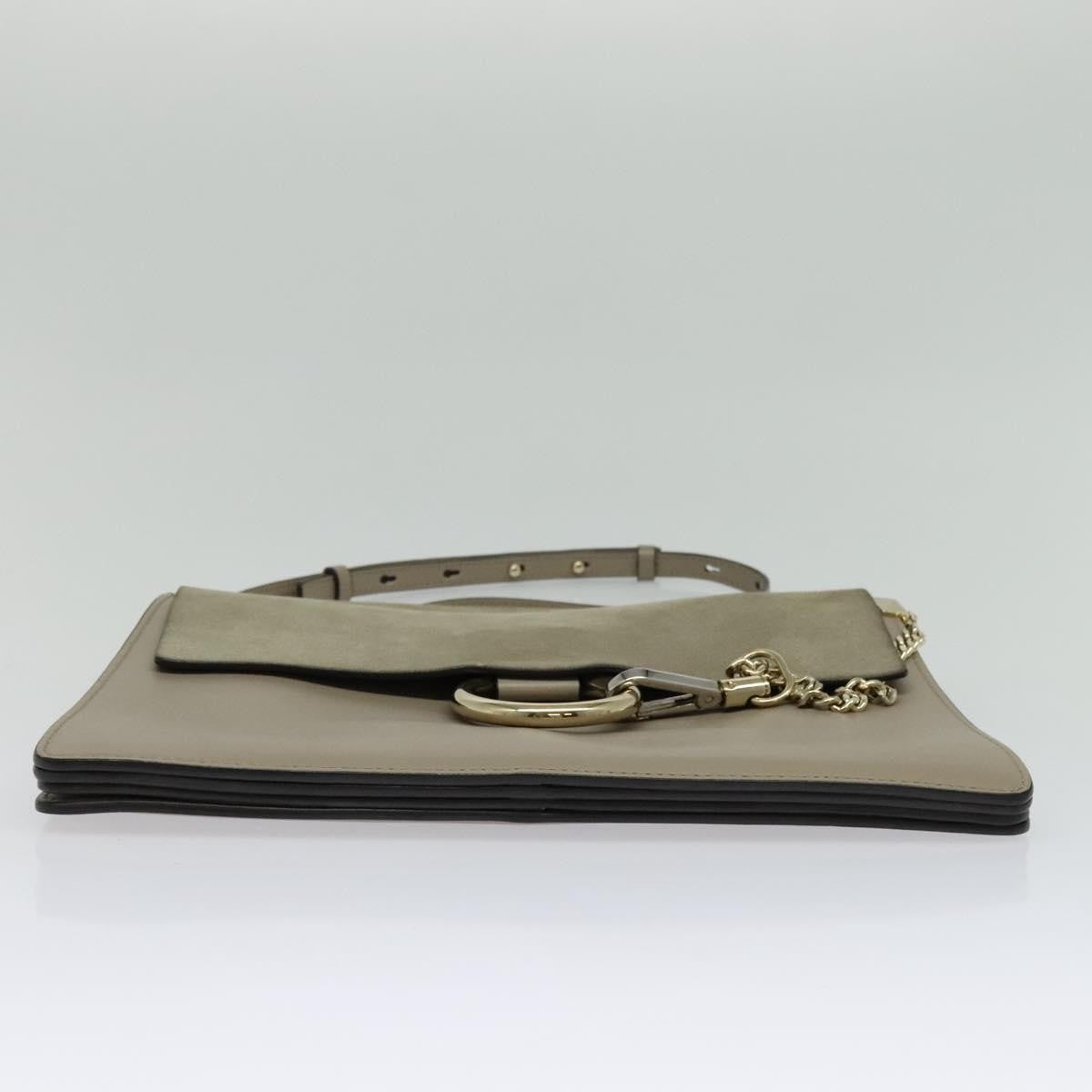 Chloe Faye Shoulder Bag Leather and Suede, GRAY, SUEDE, Shoulder bag