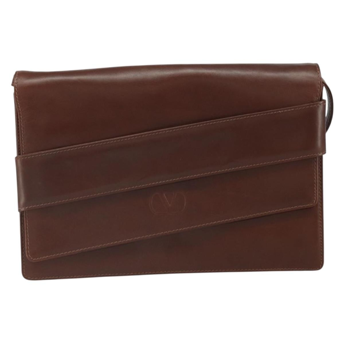 Valentino Garavani Vintage shoulder bag Leather, BROWN, LEATHER, Shoulder bag