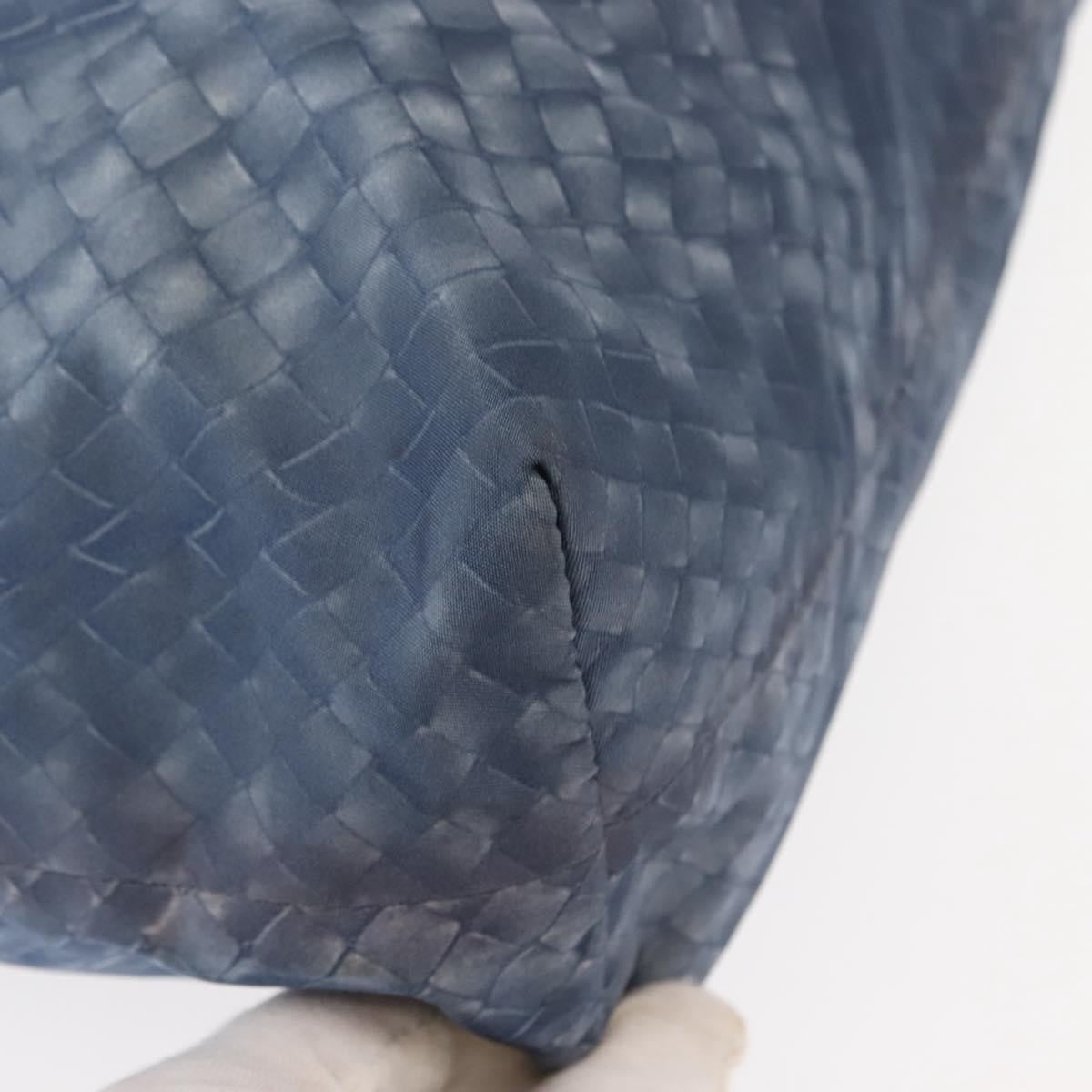 Bottega Veneta Intrecciolusion Tote Printed Nylon, BLUE, NYLON, Tote bag
