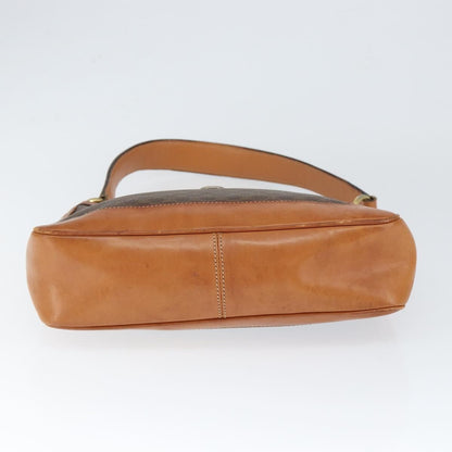 Celine Vintage Macadam Shoulder Bag Canvas and Leather, BROWN, CANVAS, Shoulder bag