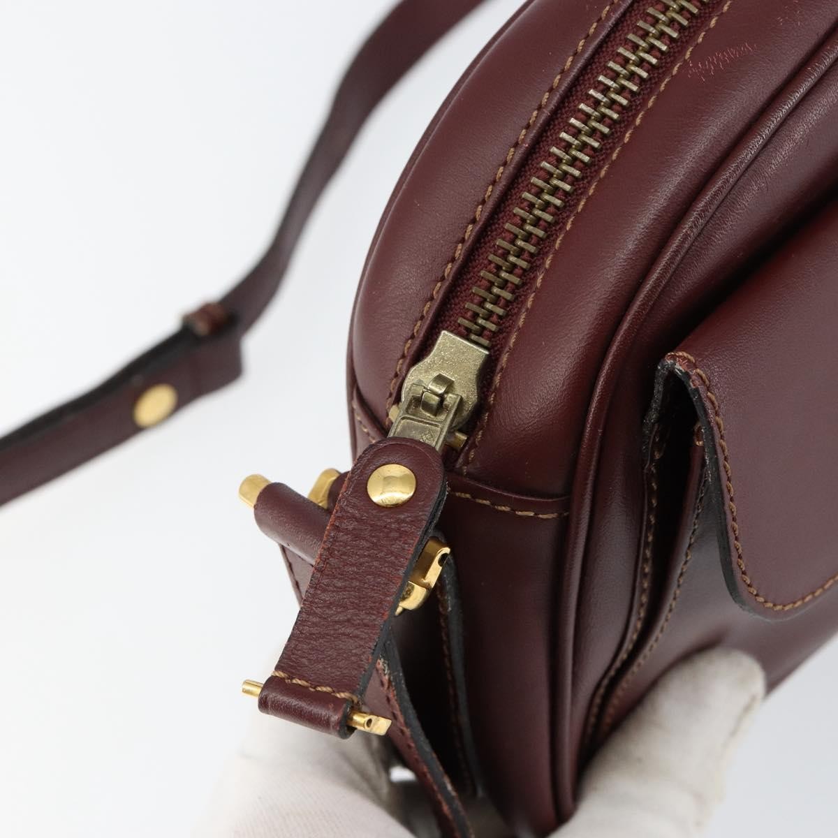 cartier Must de Cartier Shoulder Bag Leather, BURGUNDY, LEATHER, Shoulder bag