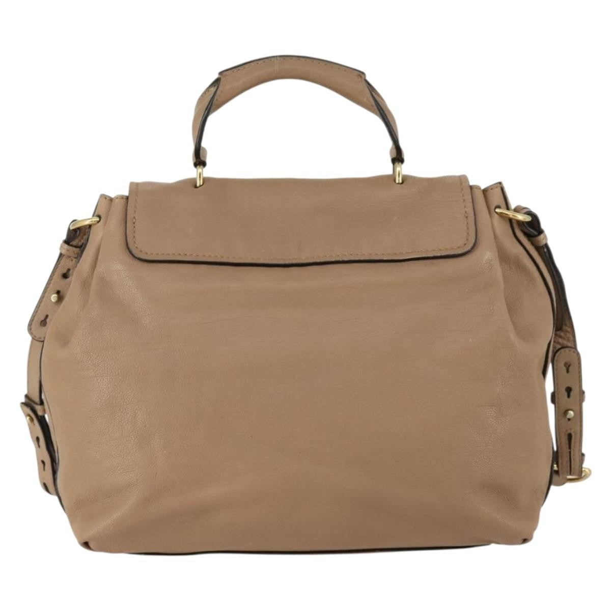 Chloe Elsie Convertible Satchel Leather, BEIGE, LEATHER, Handbag