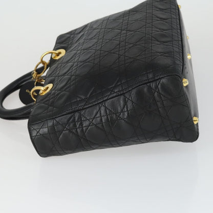 Christian Dior Vintage Lady Dior Bag Cannage Quilt Lambskin, BLACK, LEATHER, Handbag