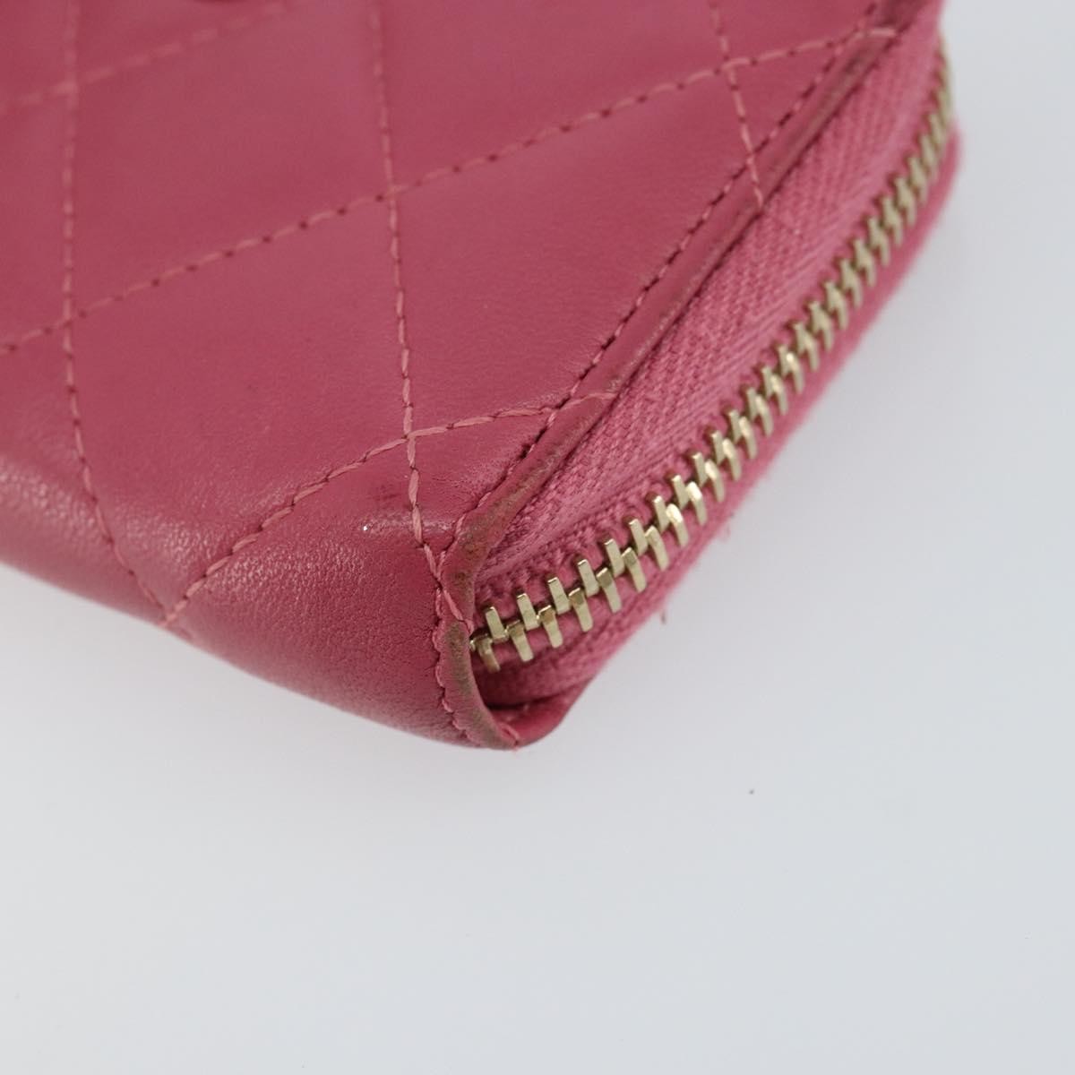 Chanel So Black CC Zip Coin Purse Quilted Lambskin, PINK, LEATHER, Wallets