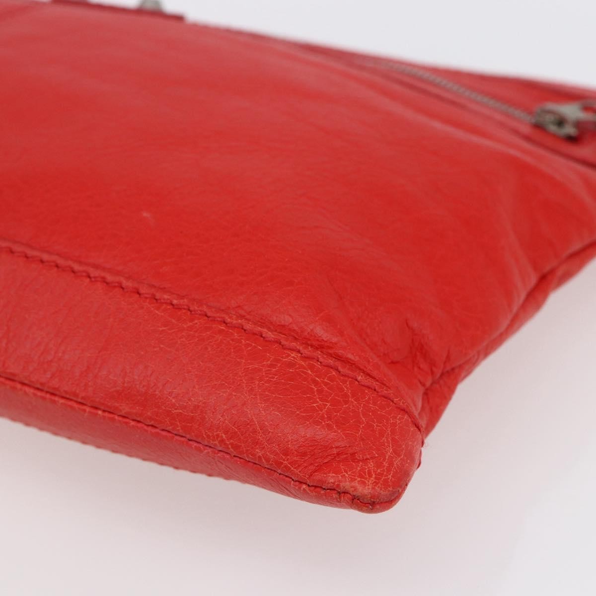 Balenciaga Classic City Clip Pouch Leather, RED, LEATHER, Clutche & pouche