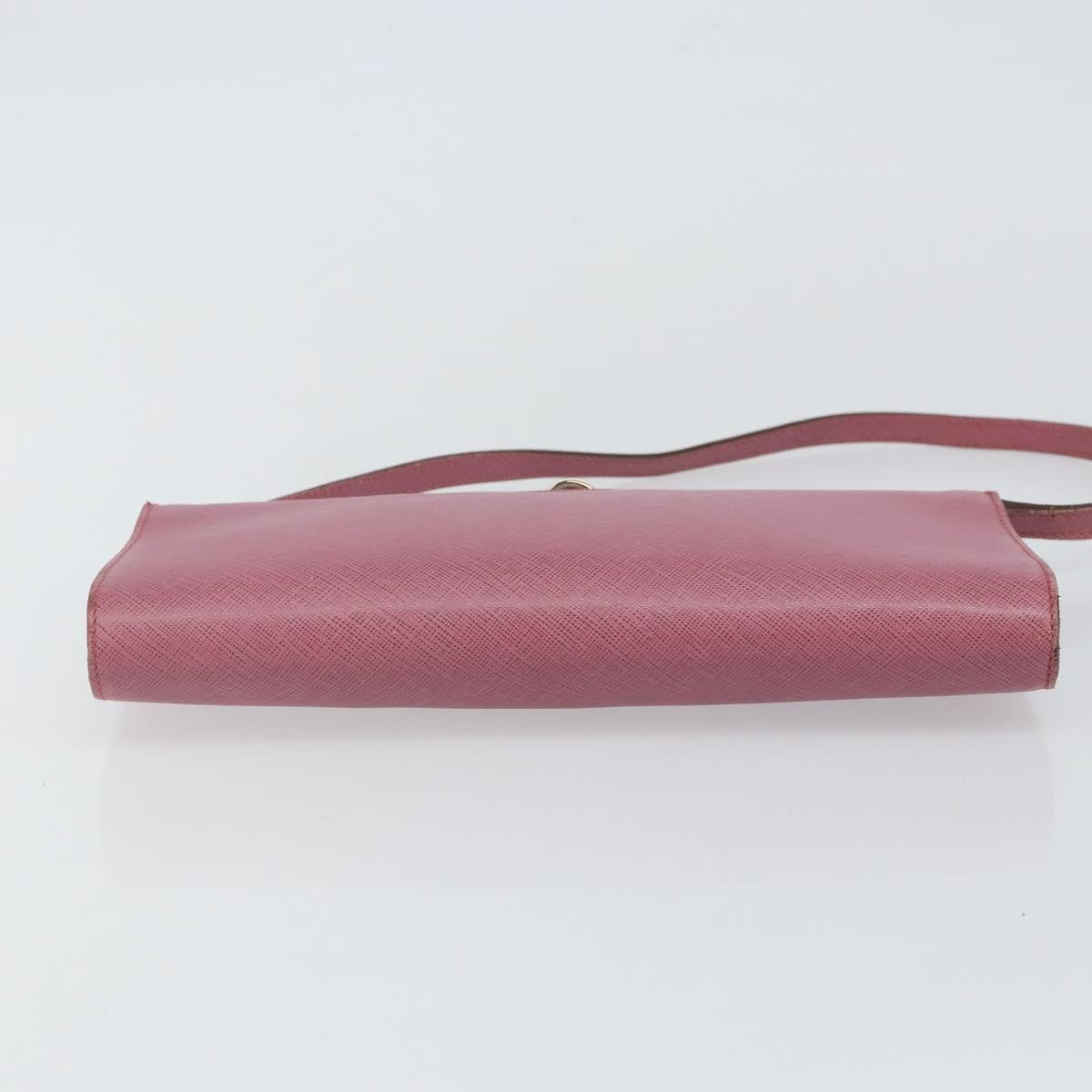 Salvatore Ferragamo Gancini Pouch Leather, PINK, LEATHER, Clutche & pouche