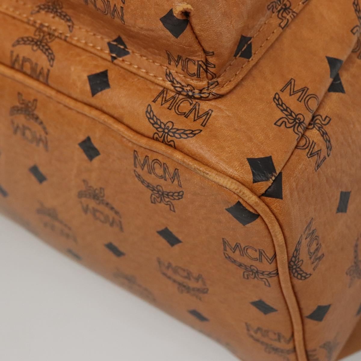 MCM Vicetos Logo PVC Cuir, BROWN, CANVAS, Backpack