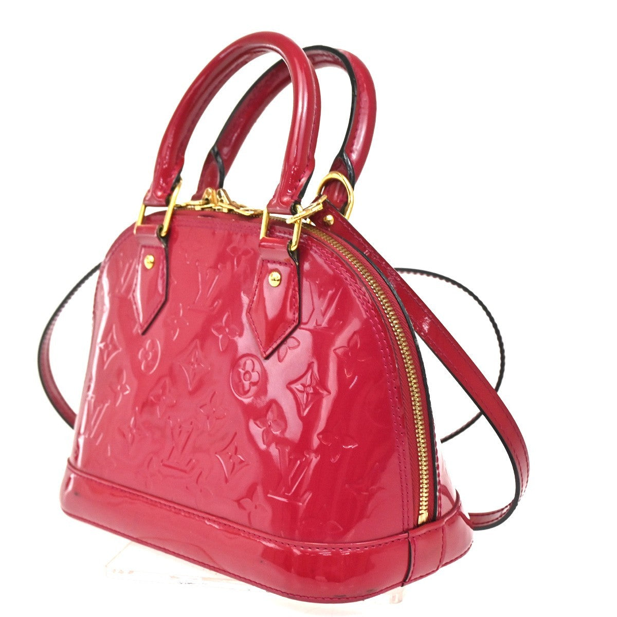 Louis Vuitton Alma Handbag Monogram Vernis, PINK, PATENT_LEATHER, Handbag