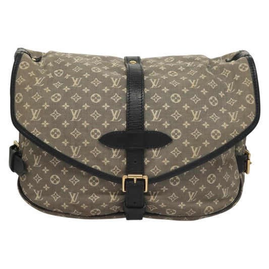Louis Vuitton Saumur Handbag Monogram Idylle, GRAY, CANVAS, Handbag