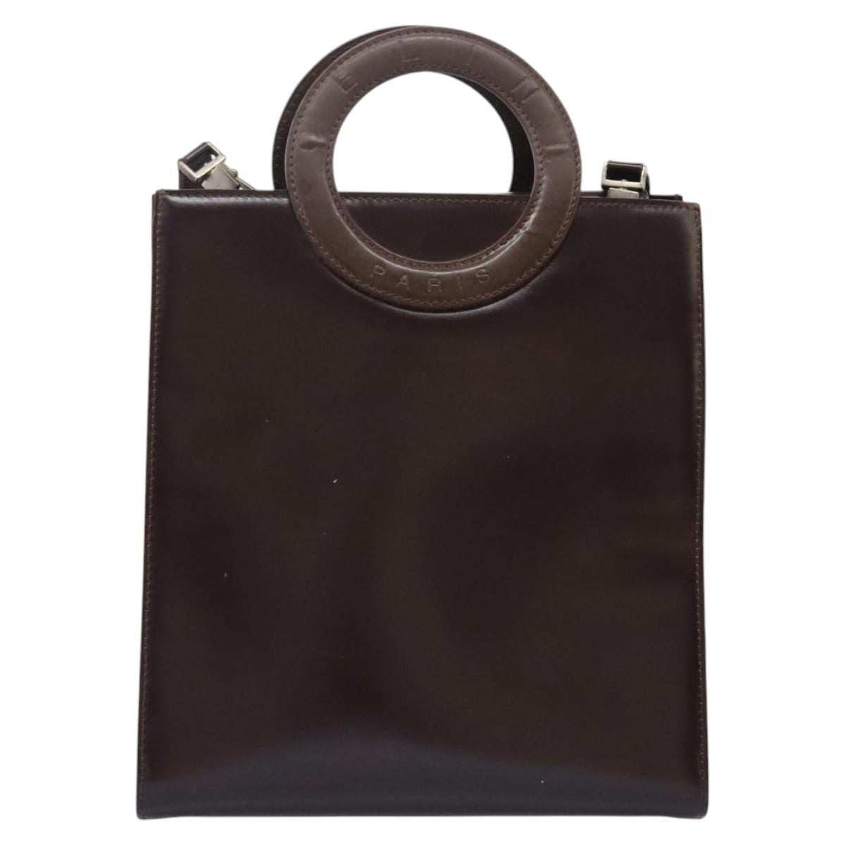 Celine Handbag Leather, BROWN, LEATHER, Handbag