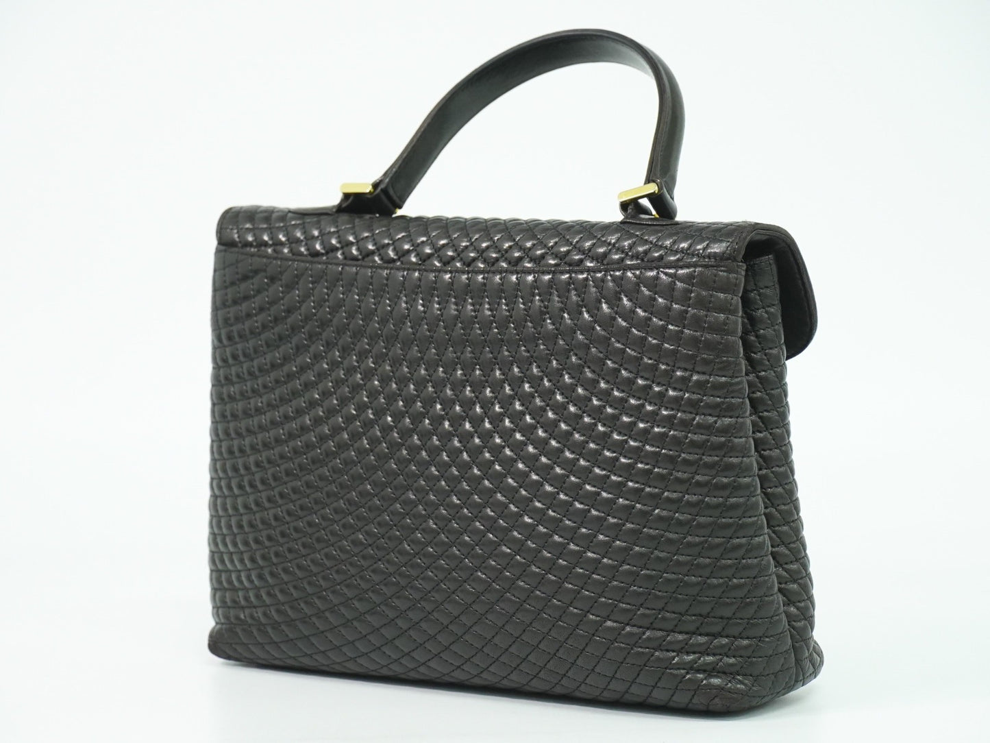 Bally Vintage Handbag Leather, BLACK, LEATHER, Handbag