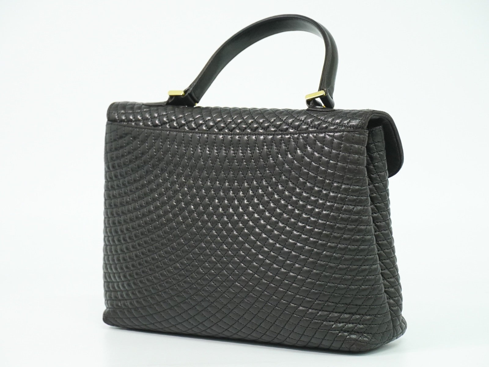 Bally Vintage Handbag Leather, BLACK, LEATHER, Handbag