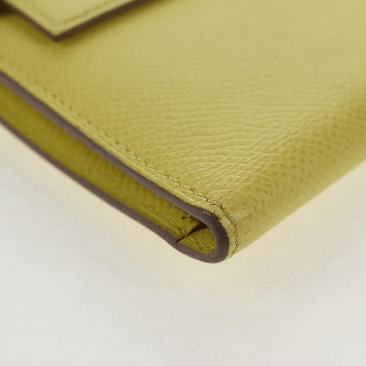 Hermes Kelly Wallet Epsom, YELLOW, LEATHER, Wallets