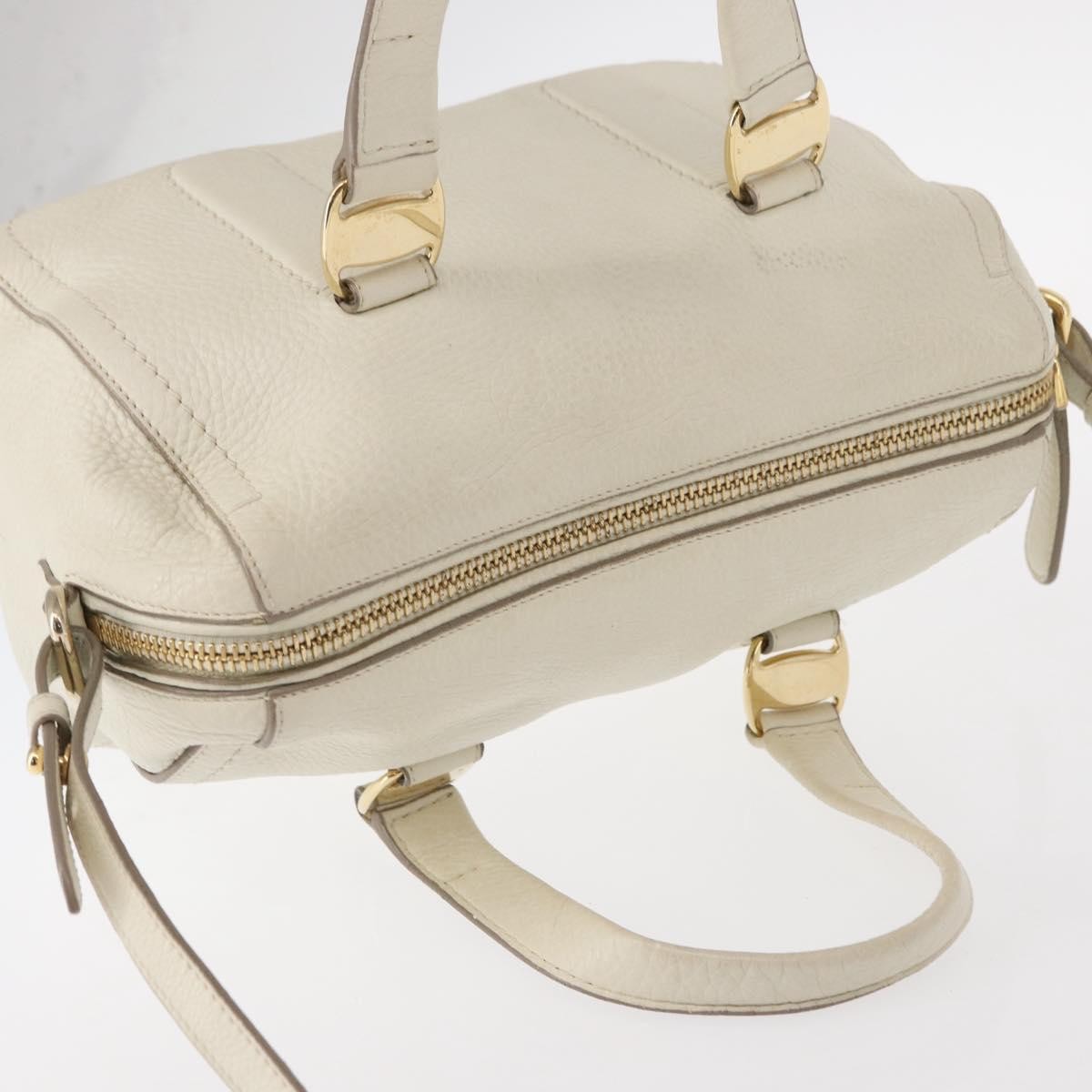 Salvatore Ferragamo Vala Handbag Leather, WHITE, LEATHER, Handbag