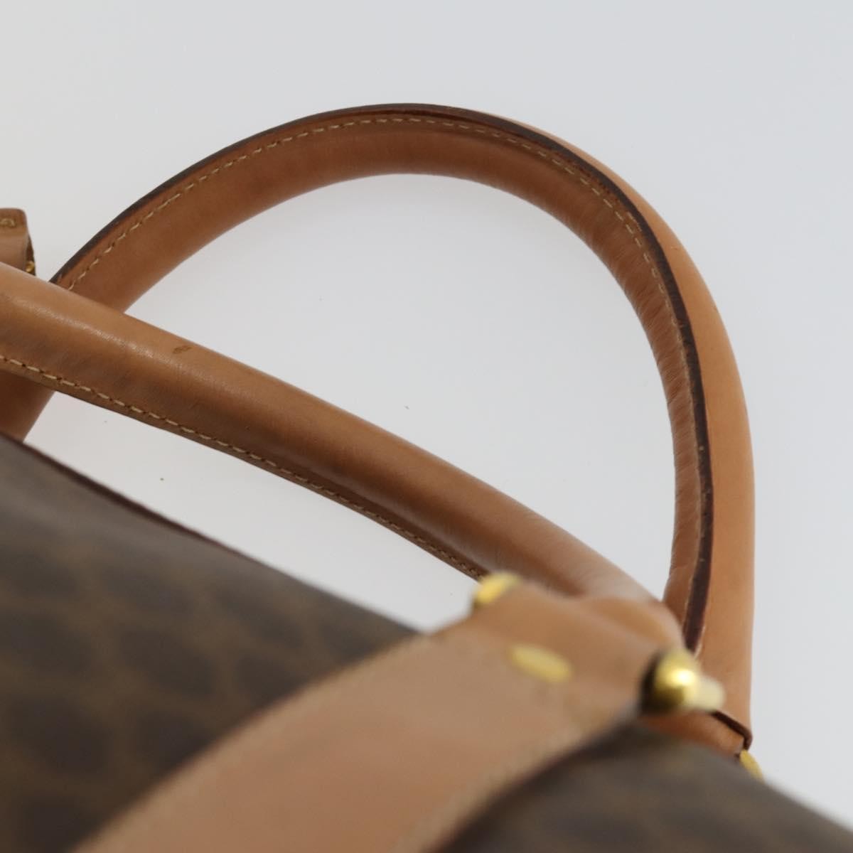 Celine Vintage Duffle Bag Canvas and Leather, BROWN, CANVAS, Travel bag