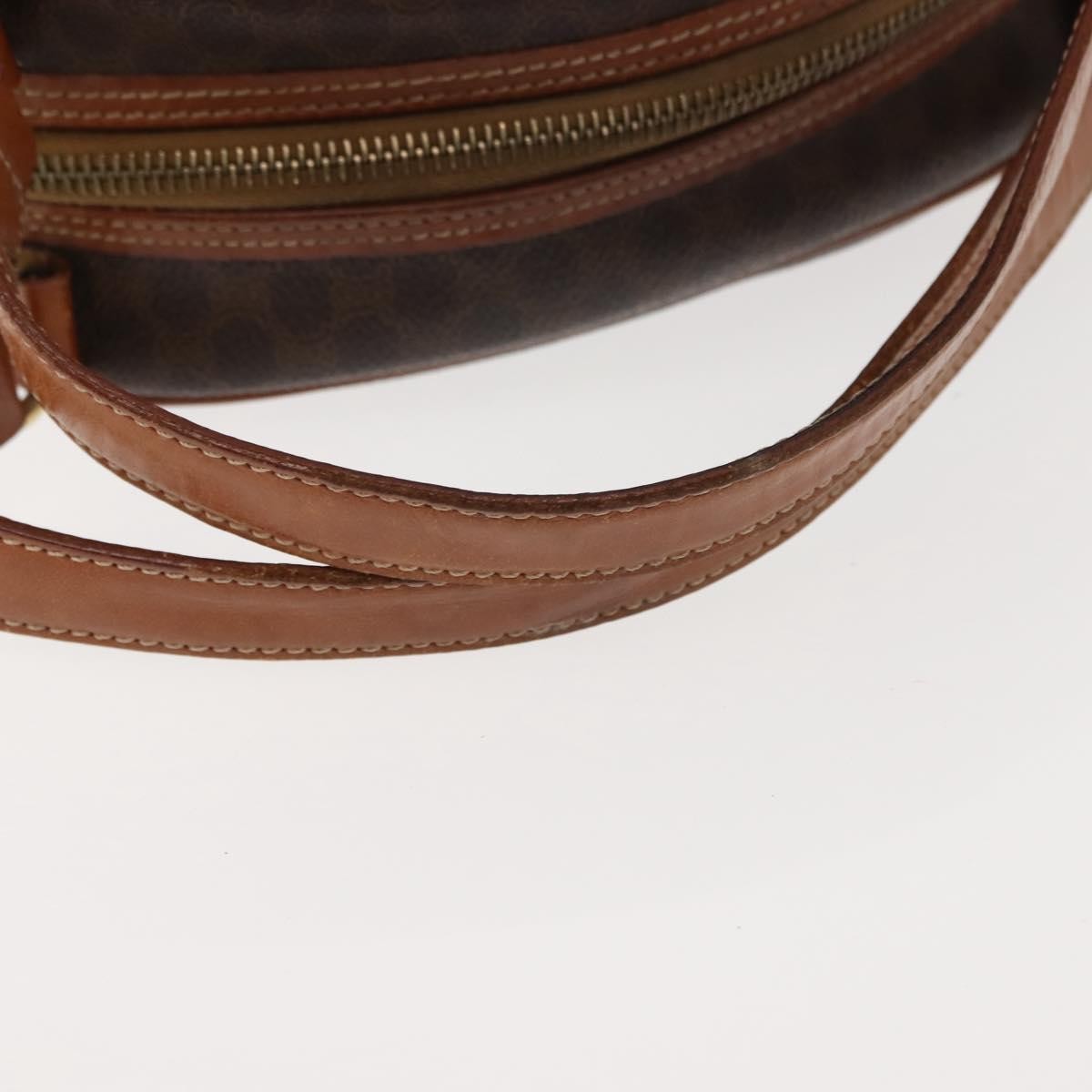 Celine Vintage Macadam Handbag Canvas and Leather, BROWN, CANVAS, Handbag