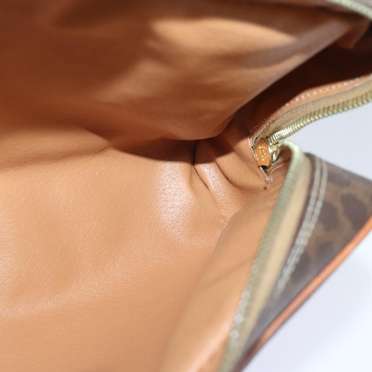Celine Macadam Pochette Canvas and Leather, BROWN, CANVAS, Clutche & pouche