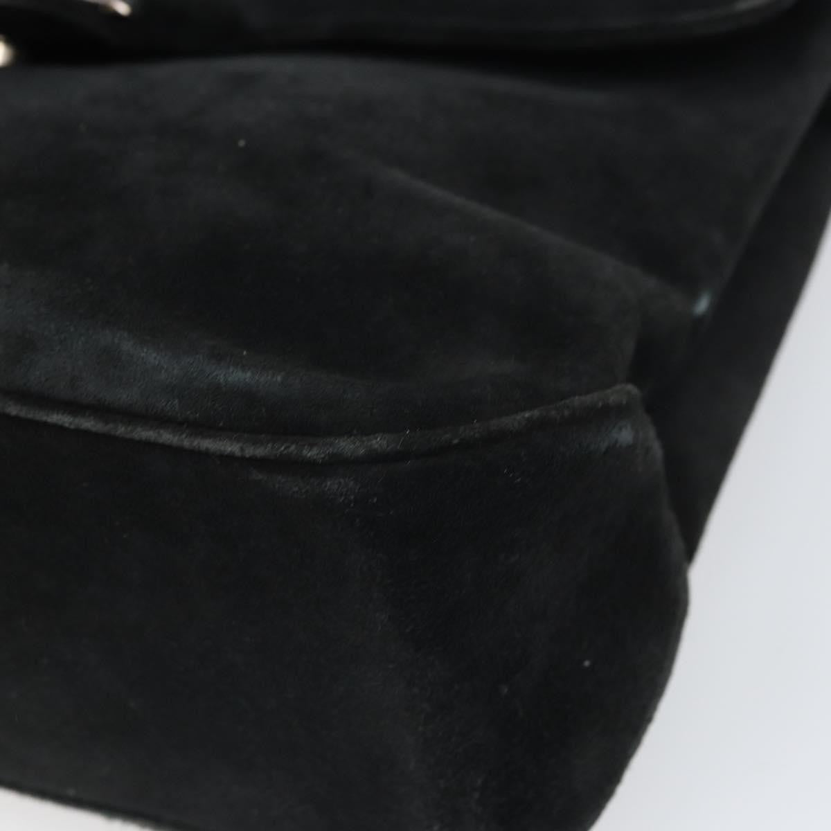 Salvatore Ferragamo Vala Shoulder Bag Suede, BLACK, SUEDE, Shoulder bag