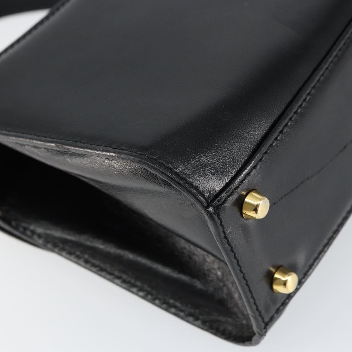 Bally Vintage Handbag Leather, Black, Leather, Handbag