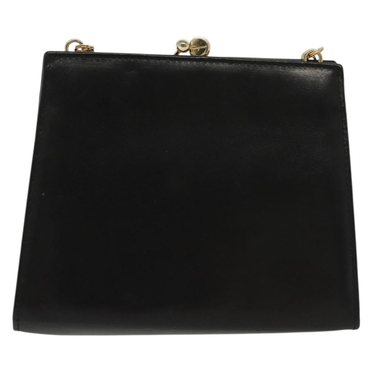 Salvatore Ferragamo Vala Shoulder Bag Leather, BLACK, LEATHER, Shoulder bag