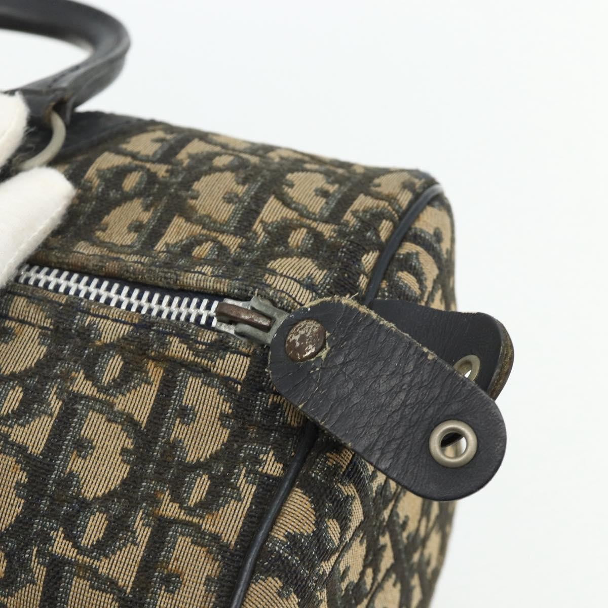 Christian Dior Vintage Trotter Boston Bag Diorissimo Canvas, Navy, Canvas, Handbag