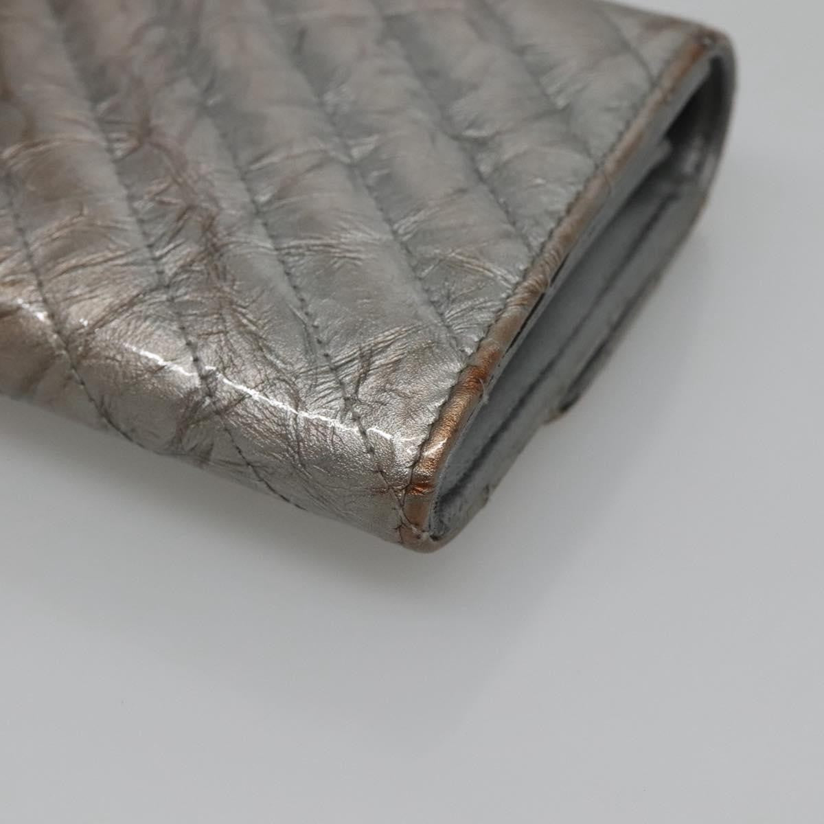 Chanel L-Flap Wallet Chevron Patent, SILVER, PATENT_LEATHER, Wallets
