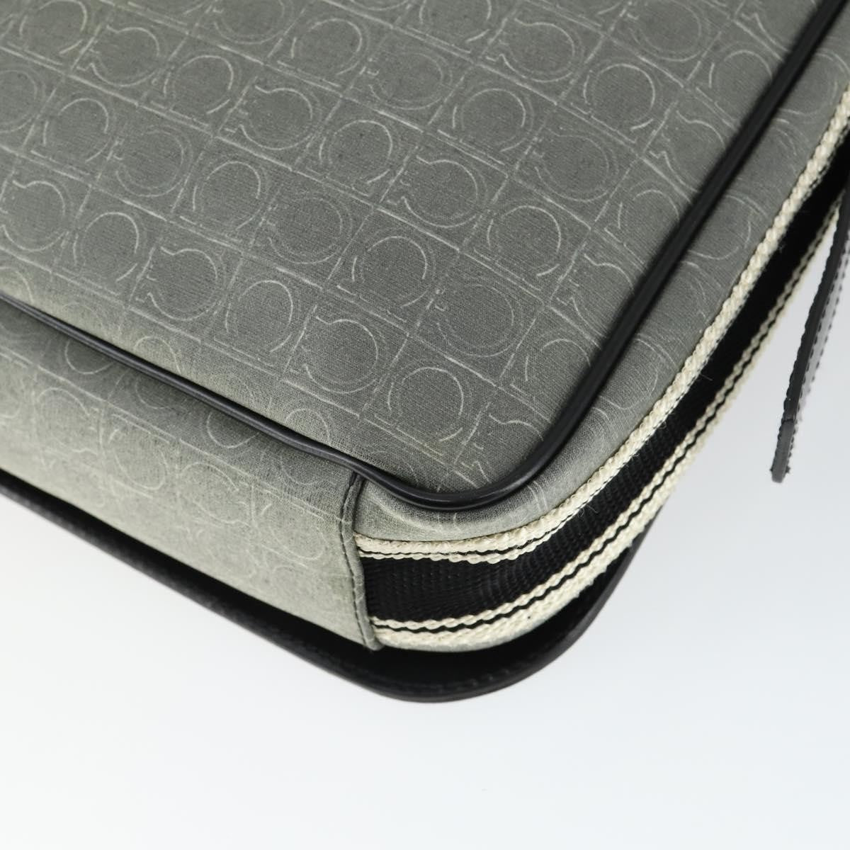 Salvatore Ferragamo Gancini Flap Shoulder Bag PVC, GRAY, PVC, Shoulder bag