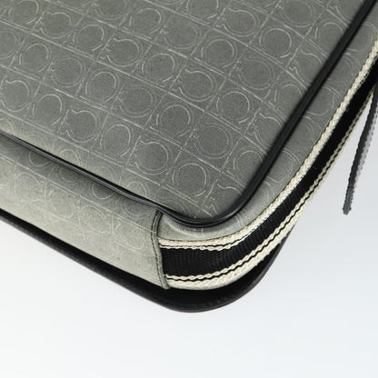 Salvatore Ferragamo Gancini Flap Shoulder Bag PVC, GRAY, PVC, Shoulder bag