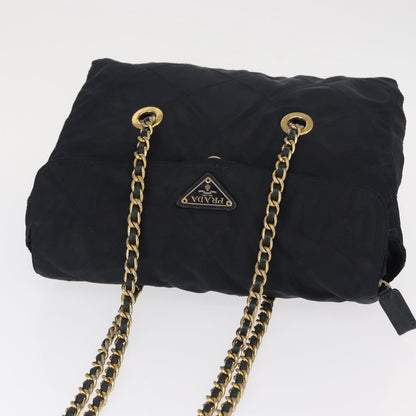 Prada Chain Shoulder Bag Tessuto, Navy, Nylon, Shoulder Bag