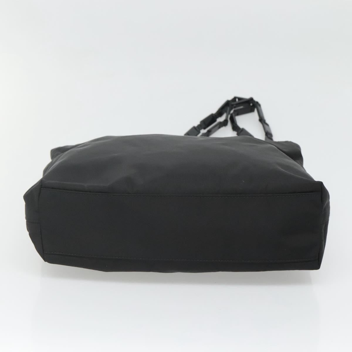 Prada Chain Shoulder Bag Tessuto, BLACK, NYLON, Shoulder bag