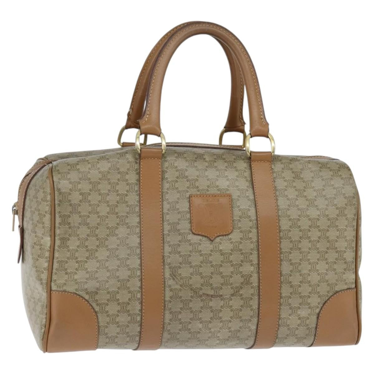 Celine Vintage Macadam Boston bag Canvas, BEIGE, CANVAS, Travel bag