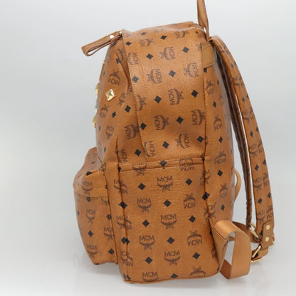 MCM Vicetos Logo PVC Cuir, BROWN, CANVAS, Backpack