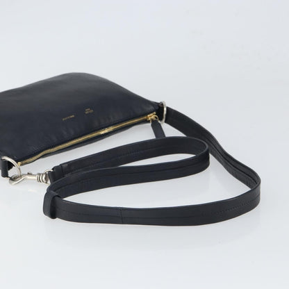 Celine Vintage Shoulder Bag Leather, NAVY, LEATHER, Shoulder bag