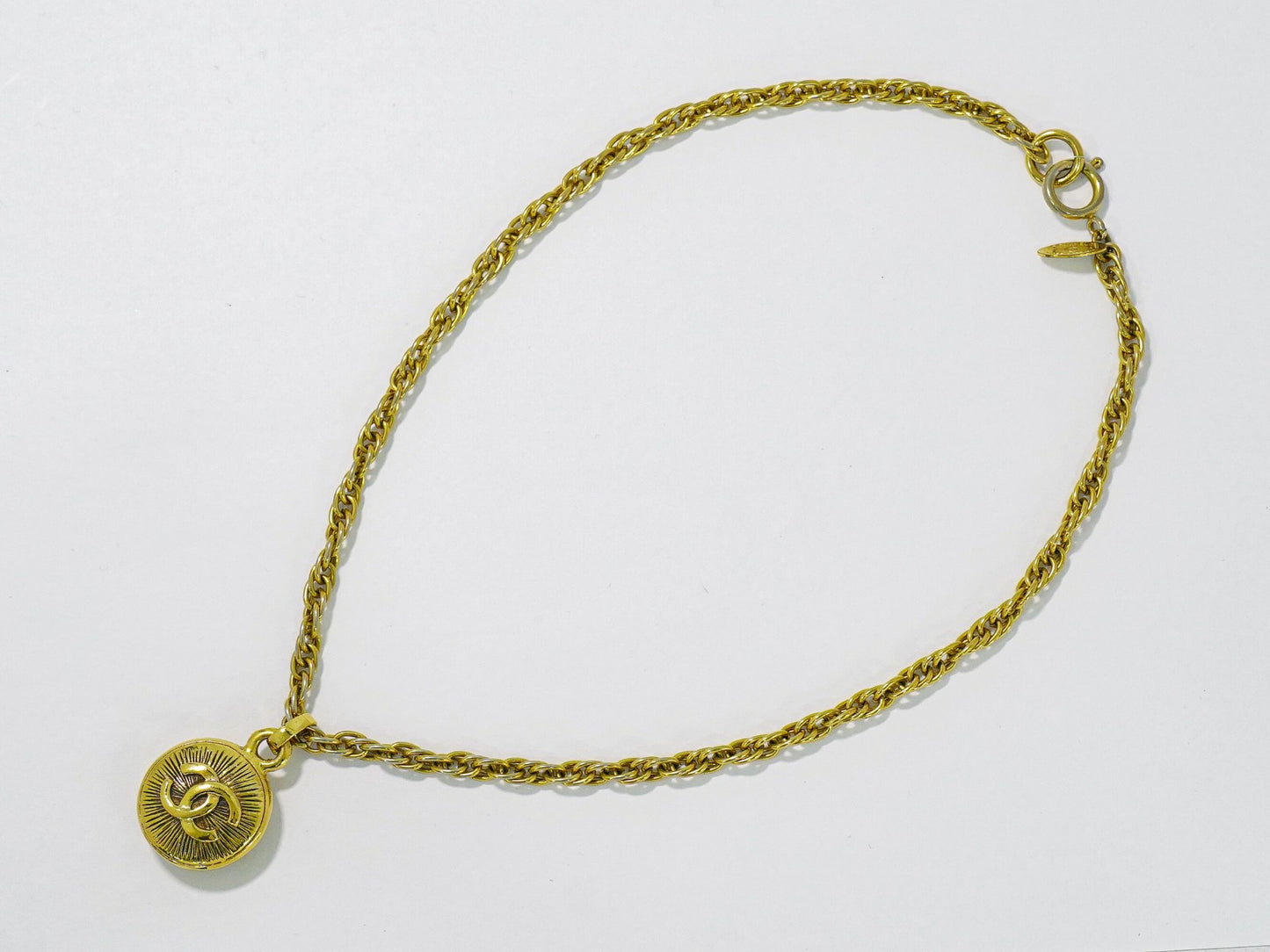 Chanel Vintage Medallion Necklace Metal, GOLD, GOLD_PLATED, Necklace