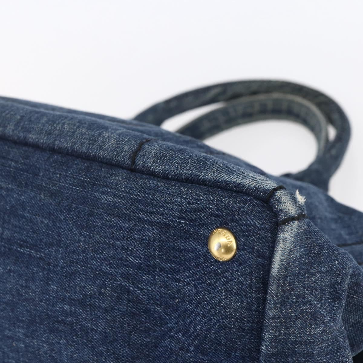 Prada Canapa Open Tote Denim, BLUE, DENIM_JEANS, Tote bag