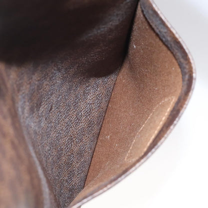 Celine Vintage Macadam Handbag Leather, BROWN, LEATHER, Handbag