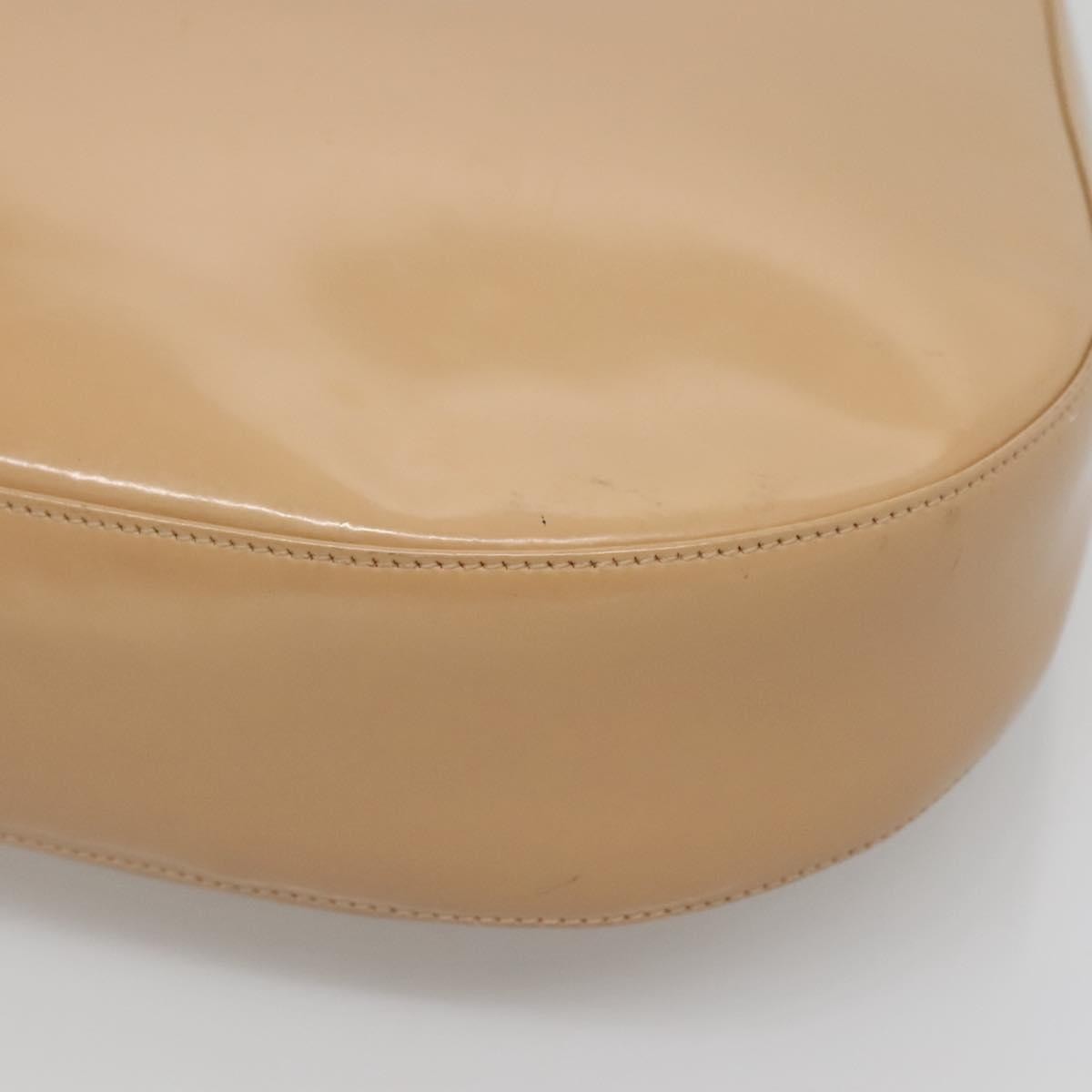 Salvatore Ferragamo Gancini Shoulder Bag Patent Leather, BEIGE, PATENT_LEATHER, Shoulder bag