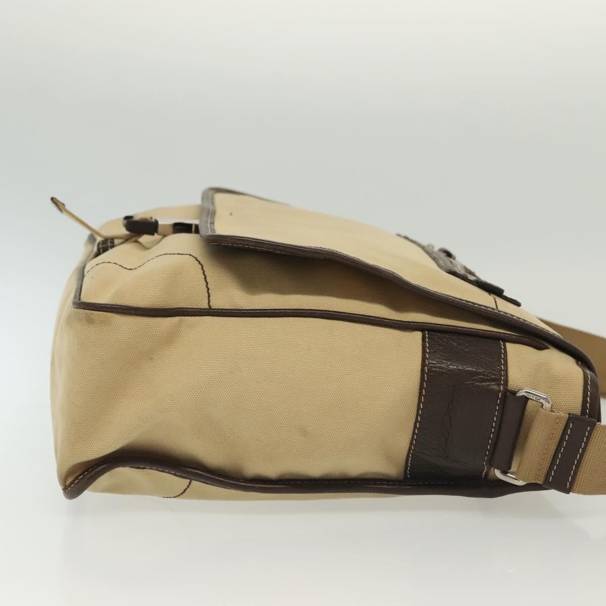 Prada Vintage Shoulder Bag Canvas, BEIGE, CANVAS, Shoulder bag