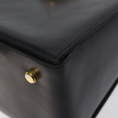 Salvatore Ferragamo Convertible Top Handle Bag Leather, BLACK, LEATHER, Handbag