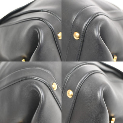 Salvatore Ferragamo Sofia Satchel Leather, BLACK, LEATHER, Handbag