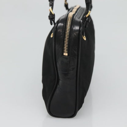 Prada SHOULDER BAG NYLON BLACK GOLD, Black, Nylon, Shoulder Bag