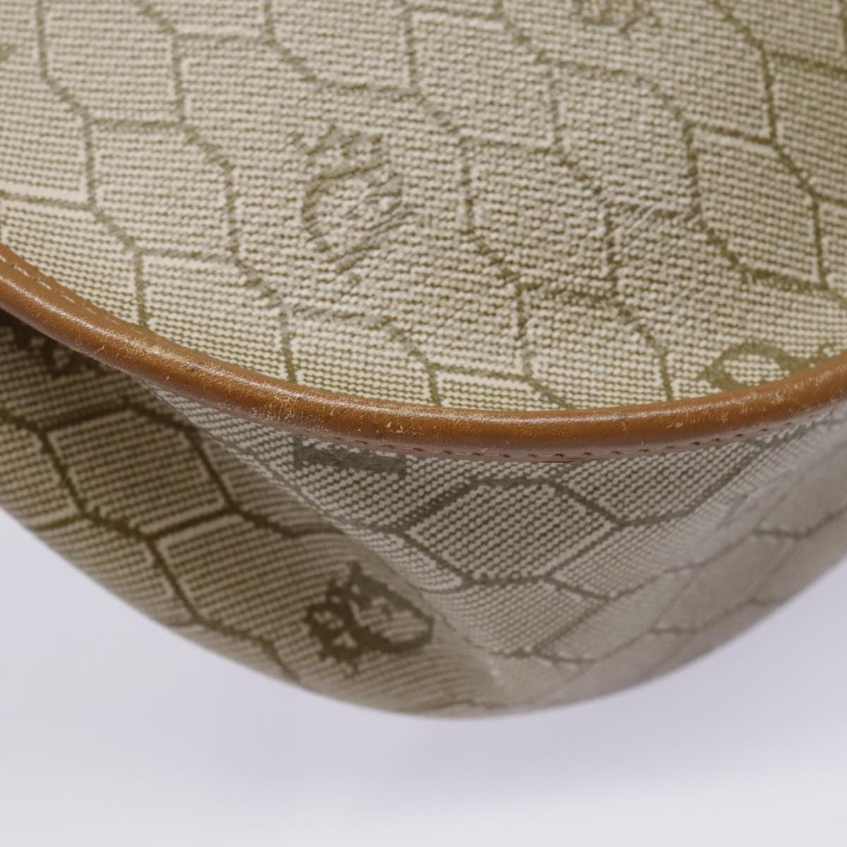 Christian Dior Vintage Honeycomb Flap Crossbody Bag Coated Canvas, BEIGE, CANVAS, Crossbody bag