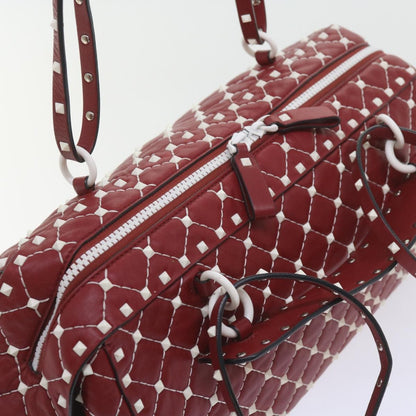 Valentino Garavani Free Rockstud Spike Duffle Bag Quilted Leather, RED, LEATHER, Travel bag